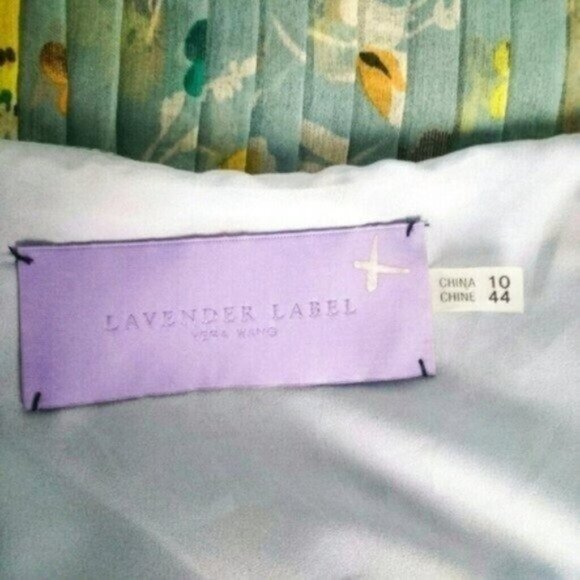 Vera Wang Lavender Label Floral Silk Sundress Blue Size 10 - Picture 4 of 6